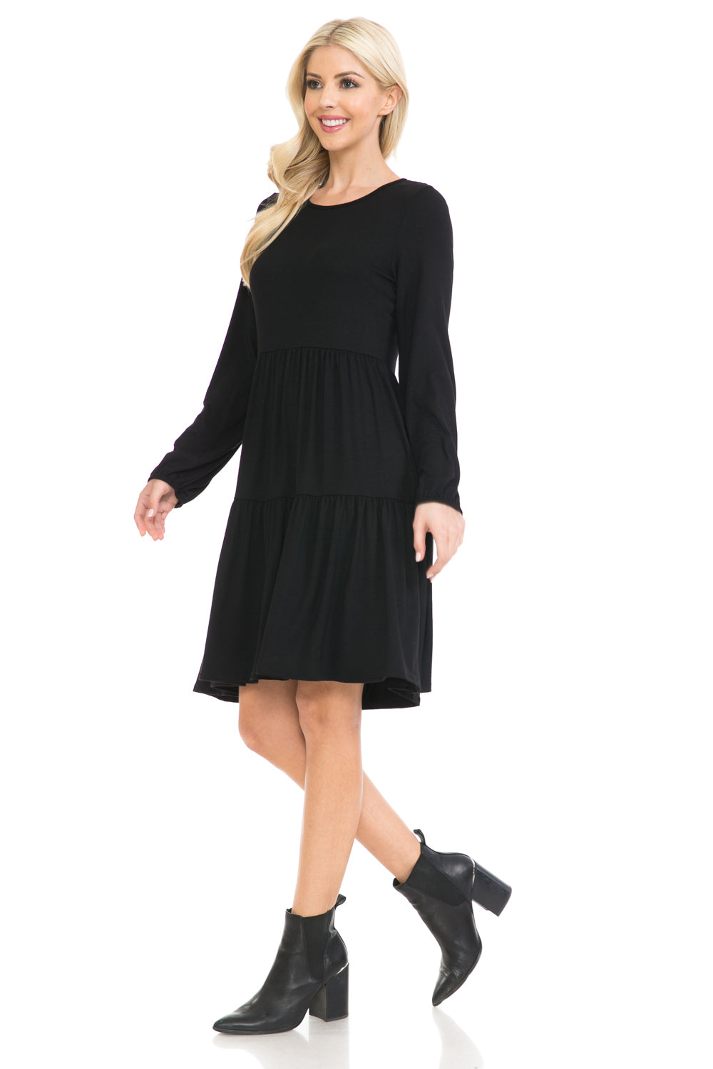 Bishop Sleeve Tiered Dress