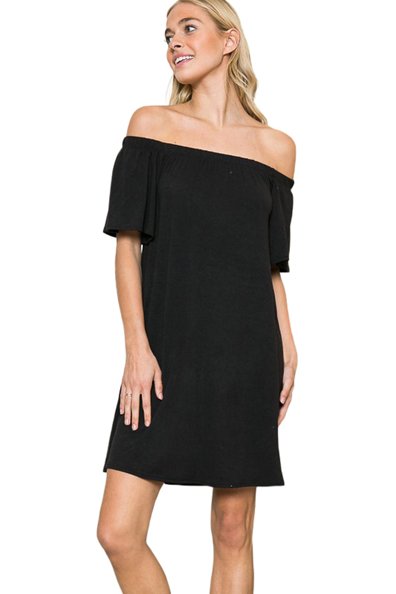 Off-Shoulder Half Sleeve Dress