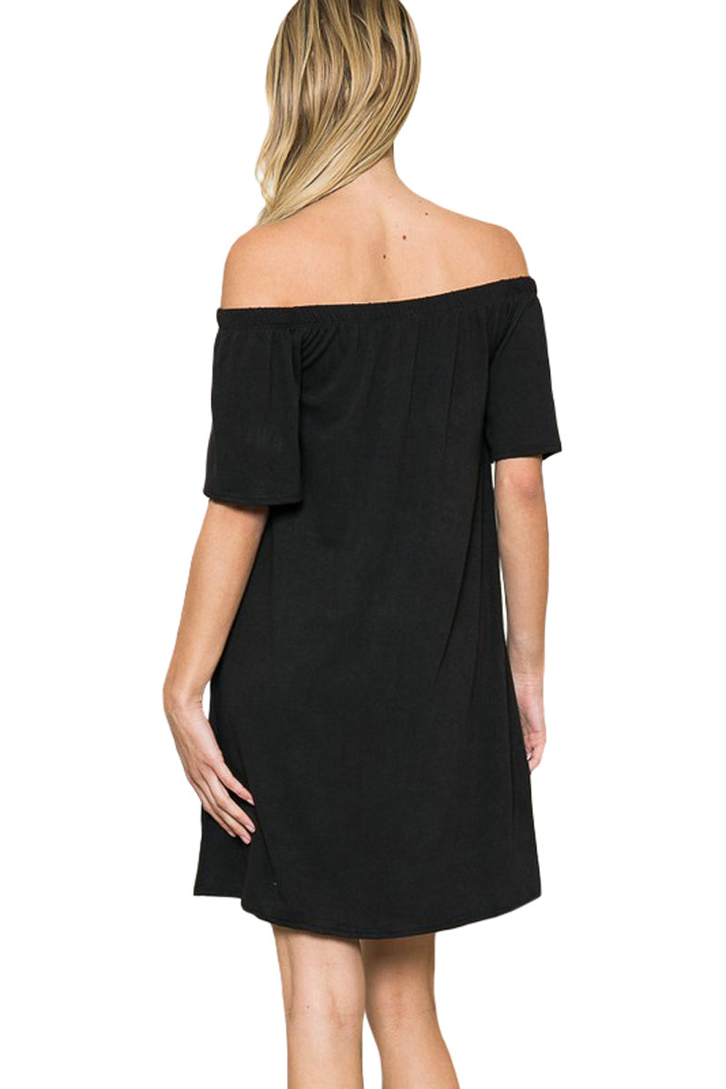 Off-Shoulder Half Sleeve Dress