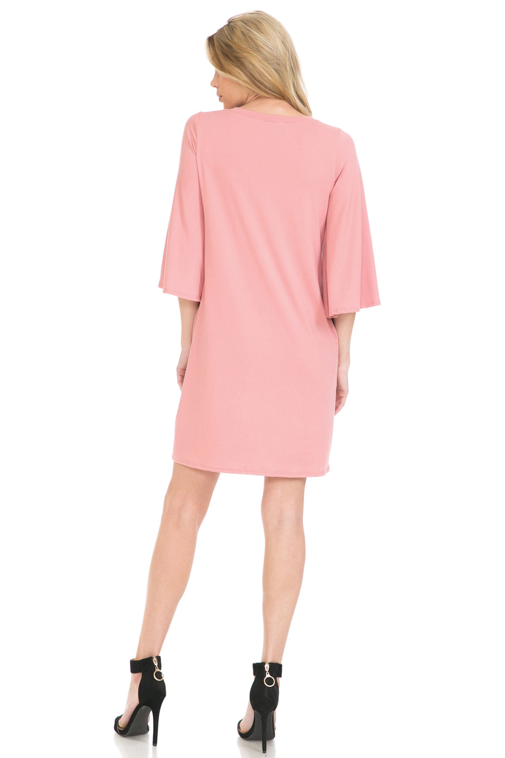 Bell Sleeve Midi Dress with Pockets