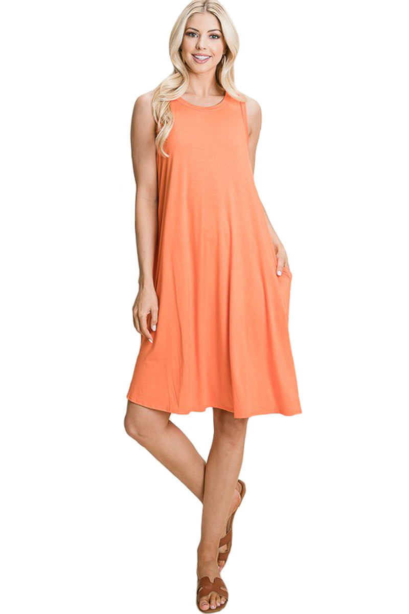 Sleeveless Swing Dress with Pockets