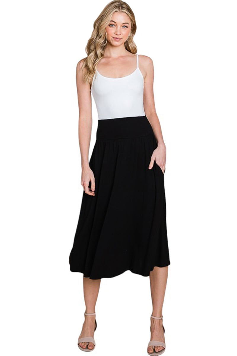 Midi Length Skirt with Pockets