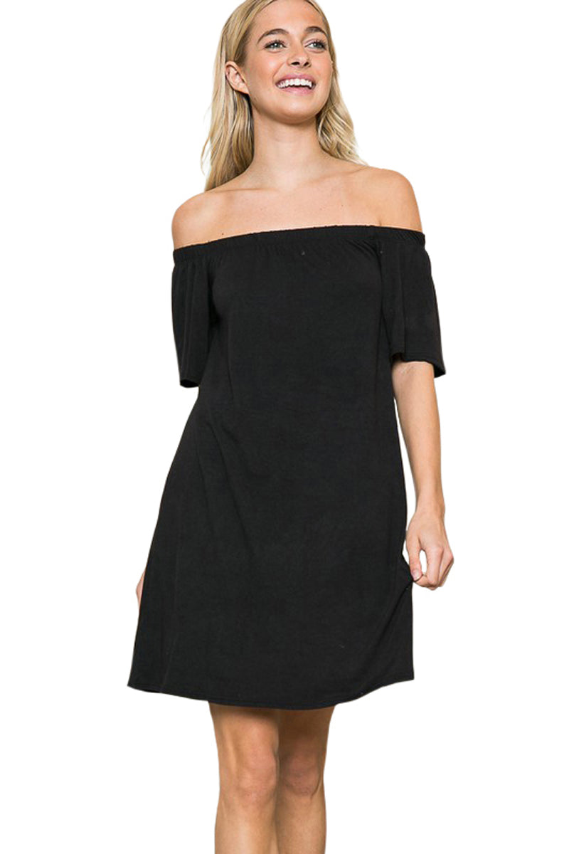 Off-Shoulder Half Sleeve Dress