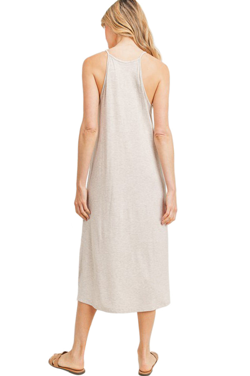 Slip Knit Jersey Midi Dress