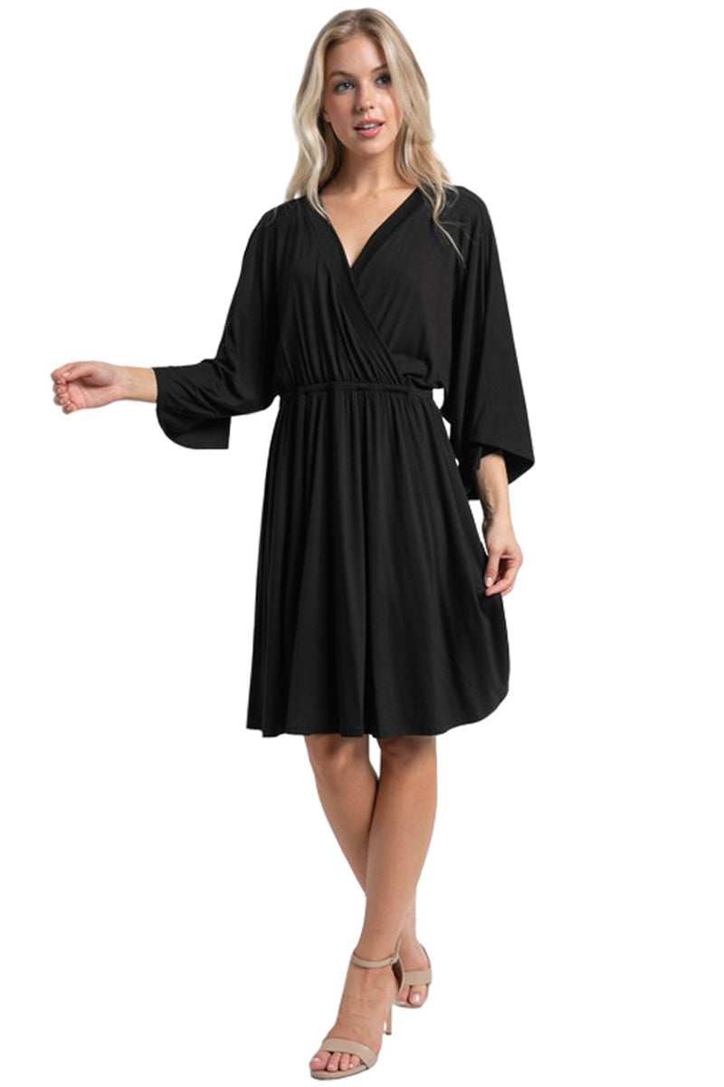 Kimono Sleeve Front Wrap Dress