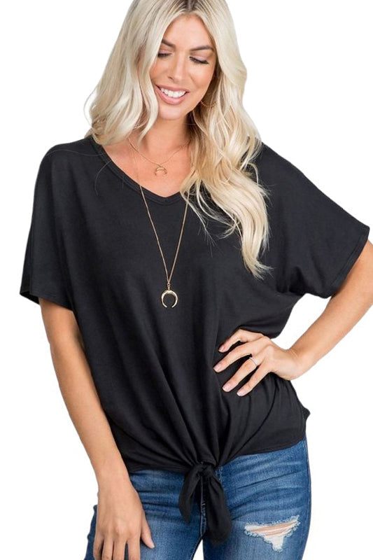 V-Neck Front Tie Tunic