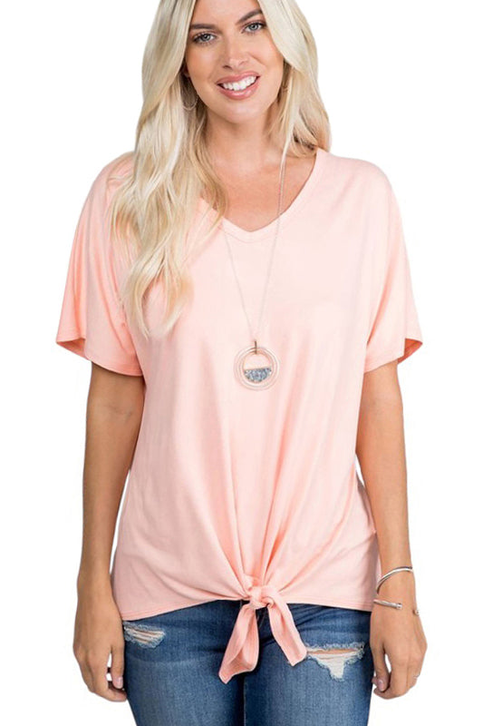 V-Neck Front Tie Tunic