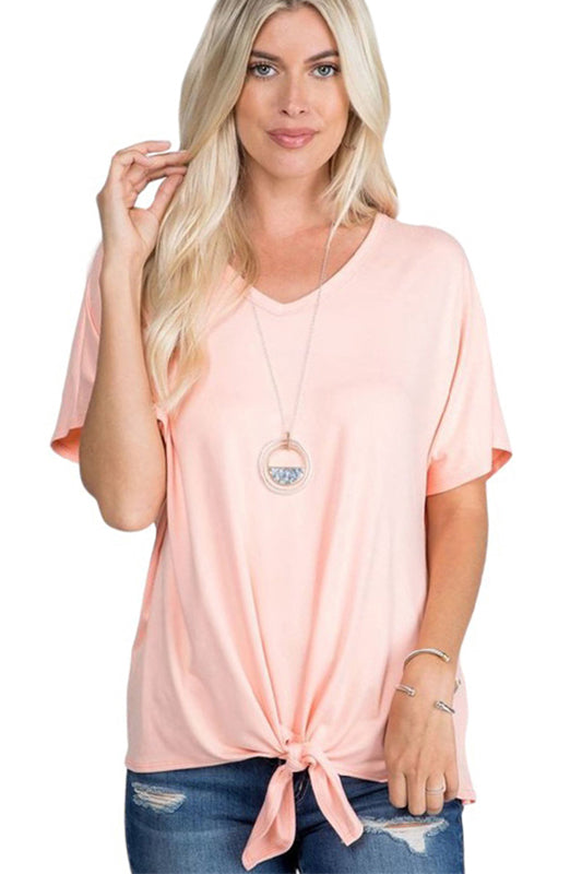 V-Neck Front Tie Tunic